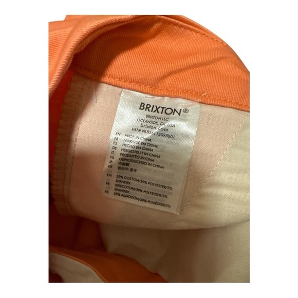 Brixton Coral Orange Victory Trouser Women's Shorts Size 26 NWT - Picture 4 of 4
